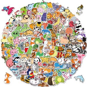 100 pieces of cartoon forest baby cute little animal stickers for laptops, mobile phones, water cups, helmets, waterproof stickers