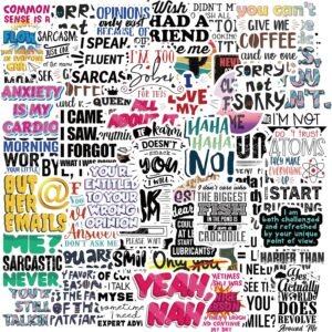 Snarky & Humorous Stickers for Adults - 50 PCS Sarcastic Quote Stickers for Water Bottle, Laptop, Phone, Hard Hat, Bumper