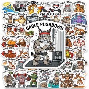 Cartoon animal fitness stickers
