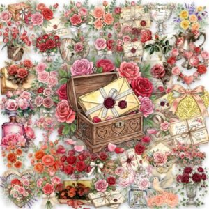 Rose-themed floral stickers